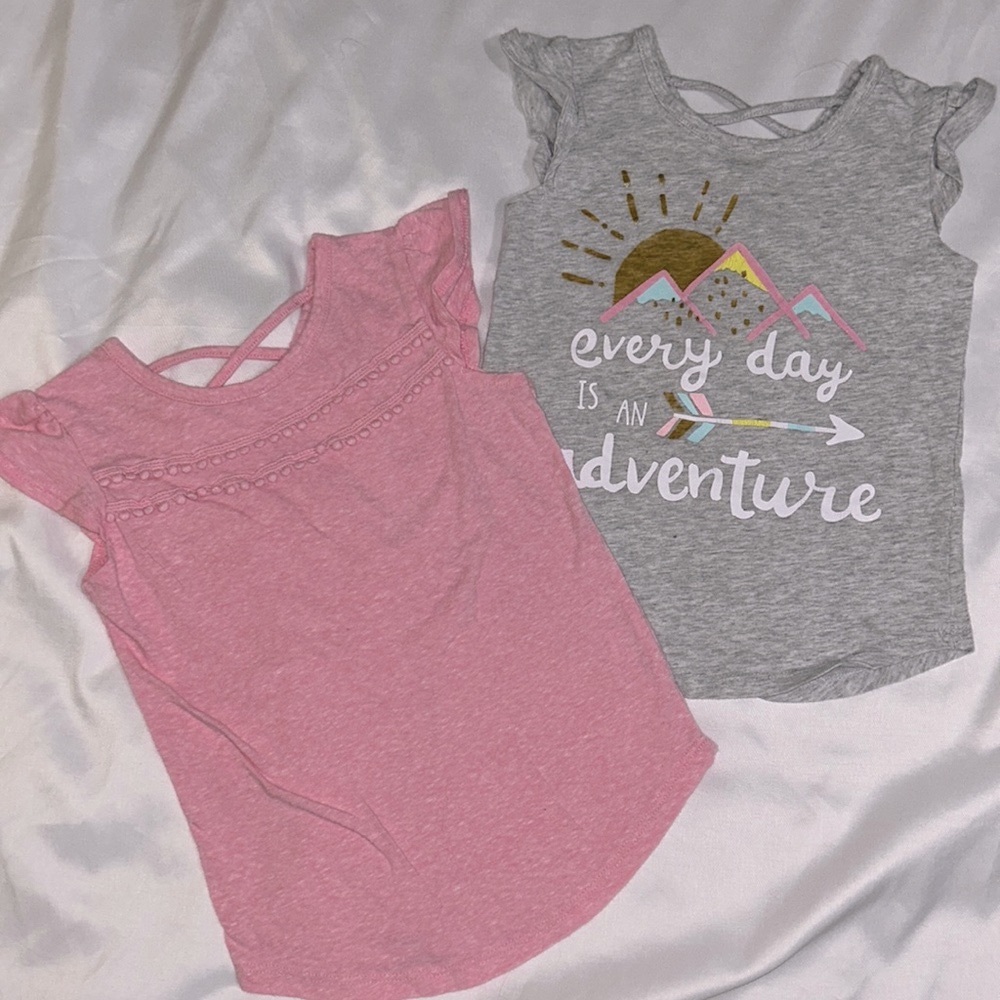 Set of 2 Cap Ruffled Sleeve Tees